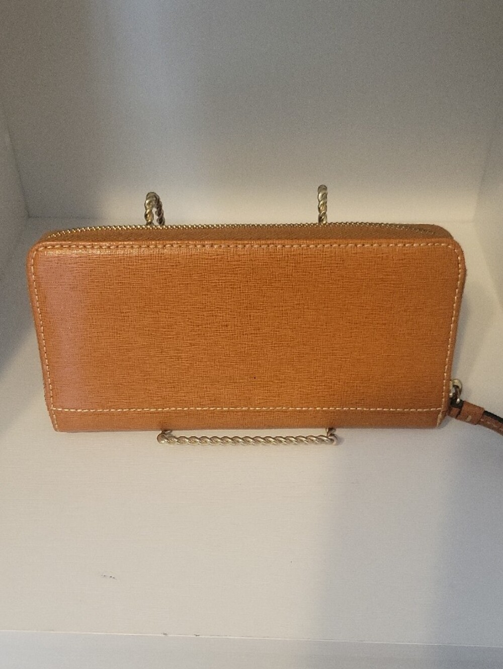 Dooney & Bourke Full size Saffiano Zip-Around Wallet - Cognac - Picture 2 of 8
